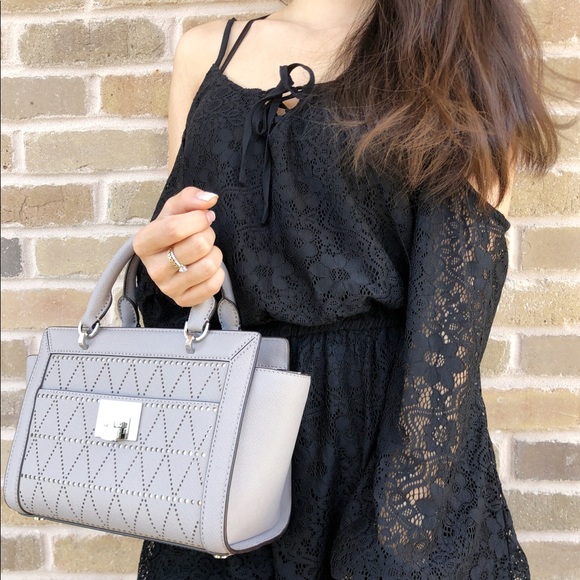 Michael Kors Tina Small Satchel Gray perforated - Picture 3 of 7